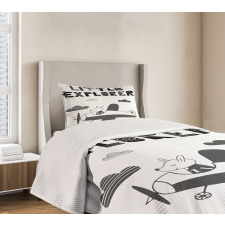 Hand Drawn Bunny Plane Bedspread Set