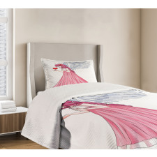 Angel Holding a Red Heart Bedspread Set