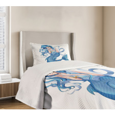 Manga Style Pisces Girl Bedspread Set