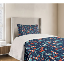 Captain Boats and Helm Bedspread Set