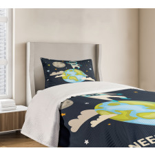 Spaceman Planet Earth Bedspread Set