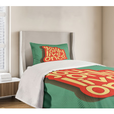 Retro Inspirational Words Bedspread Set