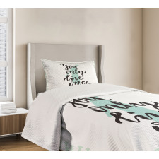 Hand Lettering Calligraphy Bedspread Set