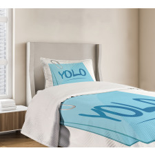 Modern Slogan Abbreviation Bedspread Set