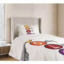 Colorful Circles Acronym Bedspread Set