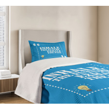 Wisdom Words Blue Bedspread Set