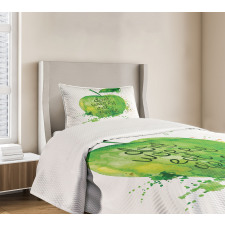 Dont Worry Eat Apple Bedspread Set