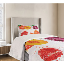 Peach Raspberry and Plum Bedspread Set