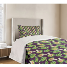 Artichokes Purple Bedspread Set