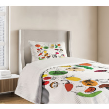 Doodle Food Artwork Bedspread Set