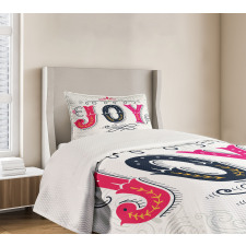 Retro Style Calligraphy Art Bedspread Set