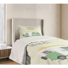 Lets Travel Message Bedspread Set