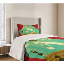 Horse Hound Show Stage Bedspread Set