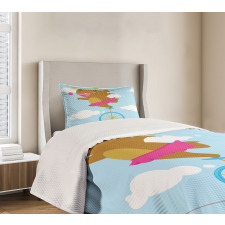 Balerina Juggler Hippo Bedspread Set