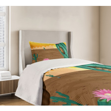 Desert Cactus and Bird Bedspread Set