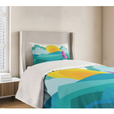 Sunny Sea Sail Ship Bedspread Set