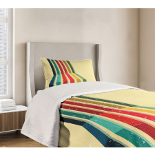 Vintage Colorful Strips Bedspread Set