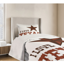 Western Motif Words Bedspread Set