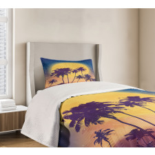 Retro Moon Rise Palms Bedspread Set
