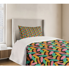 Colorful Banana Leaves Bedspread Set