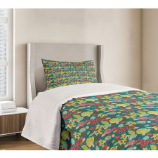 Colorful Bedding Plants Bedspread Set