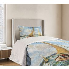 Sailing Wavy Sea Bedspread Set