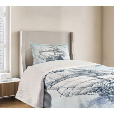 Old Ship at Sea Bedspread Set