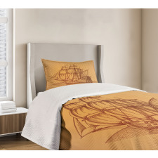 Marine Frigate Art Bedspread Set