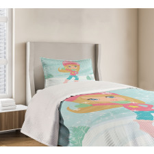 Little Girl Skating Bedspread Set