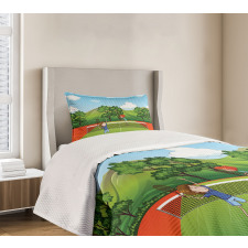 Friends Play Tennis Bedspread Set