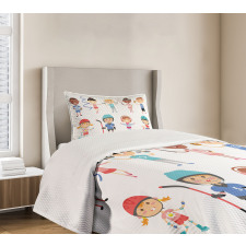 Hockey Player Skating Bedspread Set