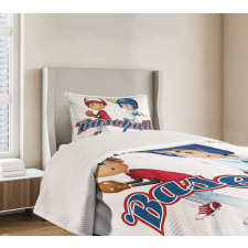 Baseball Pitching Bedspread Set