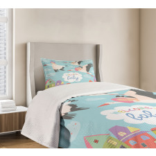 Cartoon Storks Bedspread Set