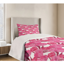 Pink Spring Blossoms Bedspread Set