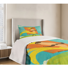 Funny Cartoon Artist Bedspread Set