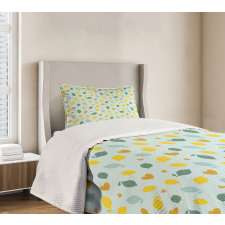Scribbled Lemon Design Bedspread Set