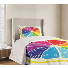 Rainbow Citrus Slice Bedspread Set