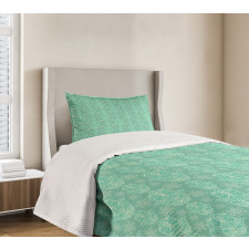 Curlicues and Doodle Flowers Bedspread Set
