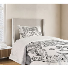 Tribal Zentangle Pattern Bedspread Set