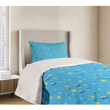 Cartoon Marine Bedspread Set