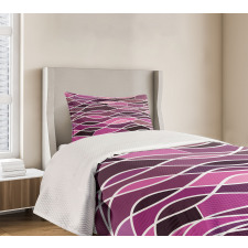 Wavy Stripes and Mosaic Bedspread Set