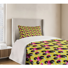 Afro Girls Polka Dots 80s Bedspread Set