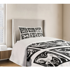 Tribal Abstract Animals Bedspread Set