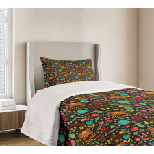 Cartoon Insects Playing Bedspread Set