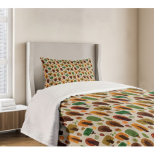 Defoliated Tree Leaves Bedspread Set