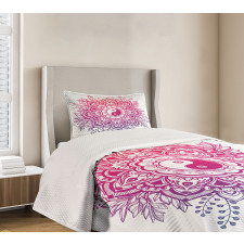 Floral Yin Yang Sign Bedspread Set