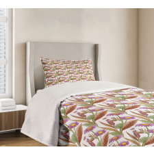 Purple Chamomile Flowers Bedspread Set