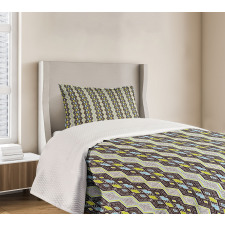 Abstract Zig Zag and Dots Bedspread Set