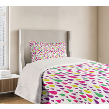 Multicolor Raindrops Bedspread Set