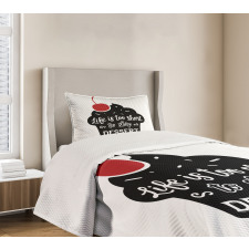 Muffin Silhouette Words Bedspread Set